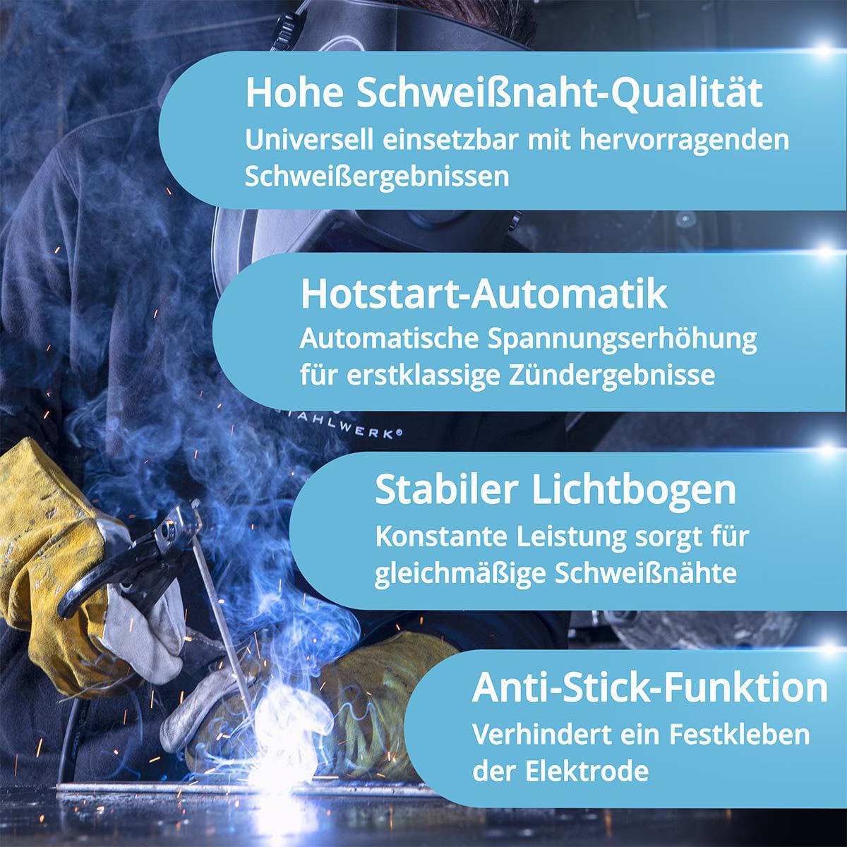 Elektrodenschweißgerät ARC 200 Synergic Pro m.Zub.10-200 A