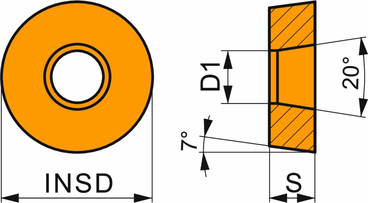 Drehwendeschneidplatte ISO RCMX 1003MOS-31:T9325 D.3,6mm MT-CVD beschichtet