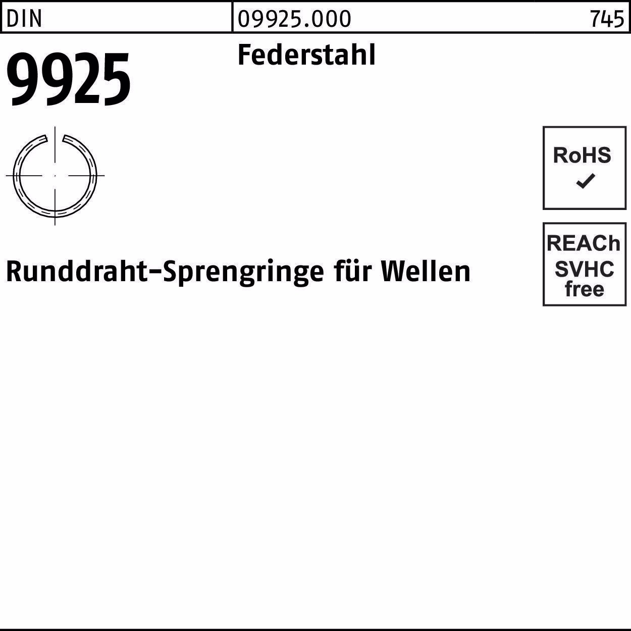 Sprengring DIN Federstahl Runddraht
