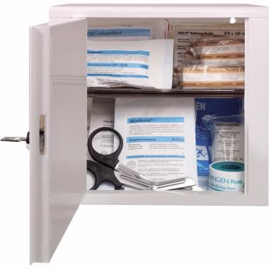 Erste Hilfe Schrank PICCOLO 5001024 DIN 13157 gefüllt weiß