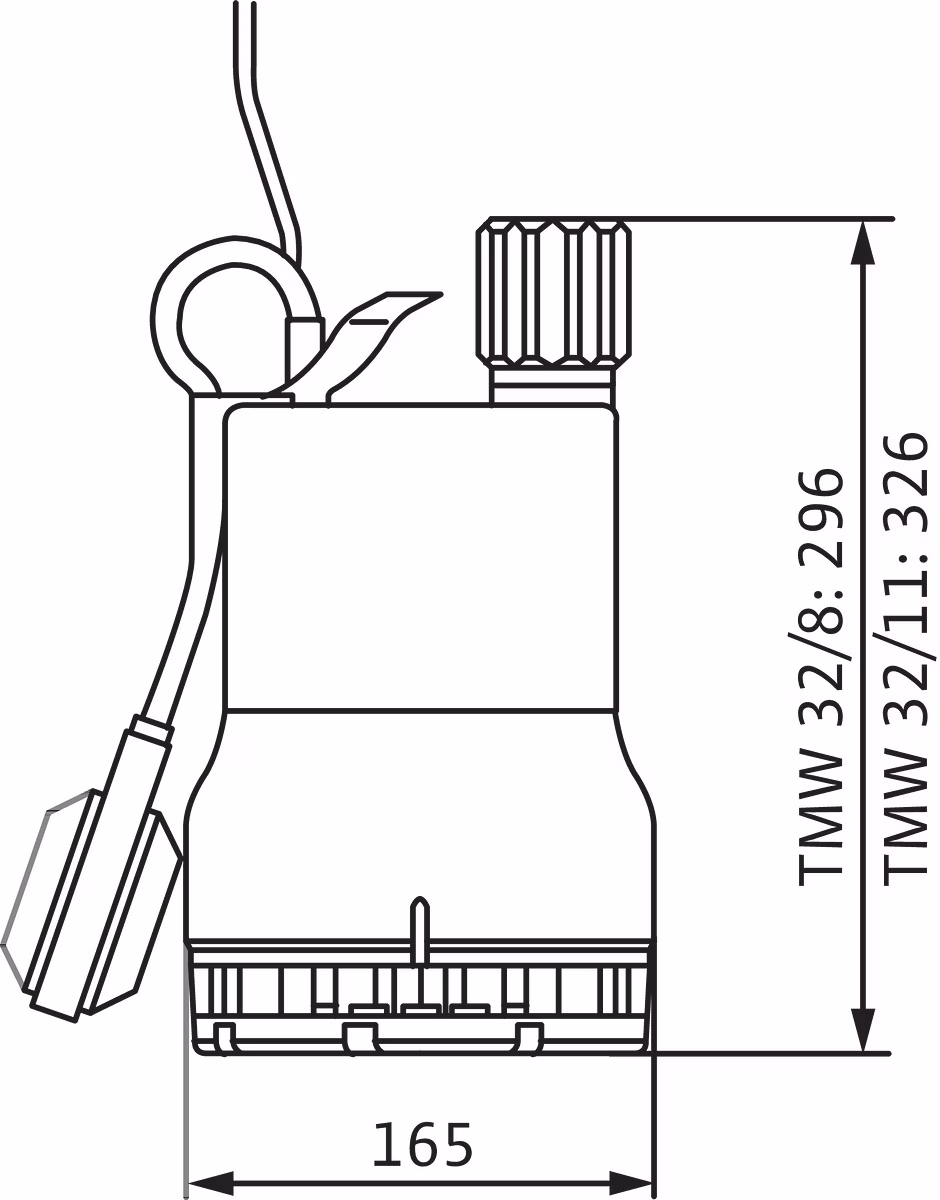 Schmutzwasser-Tauchmotorpumpe Drain TMW 32/8,Rp11/4,1x230V,0.37kW