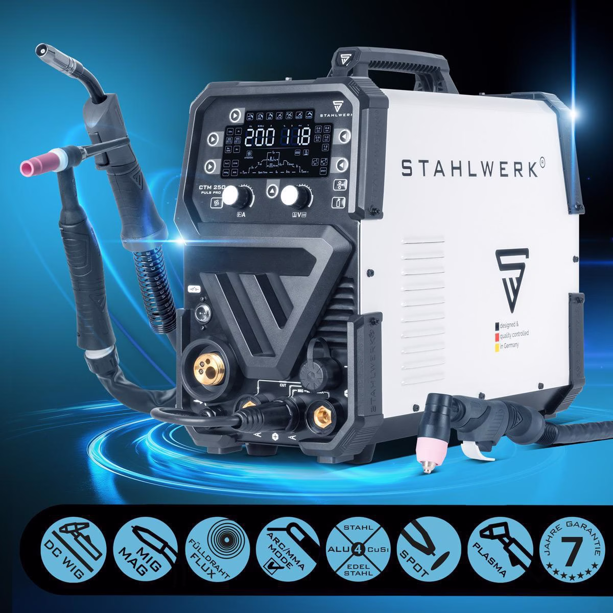 Inverterschweißgerät CTM-250 Puls Pro Einzelgerät m.Zub.3m