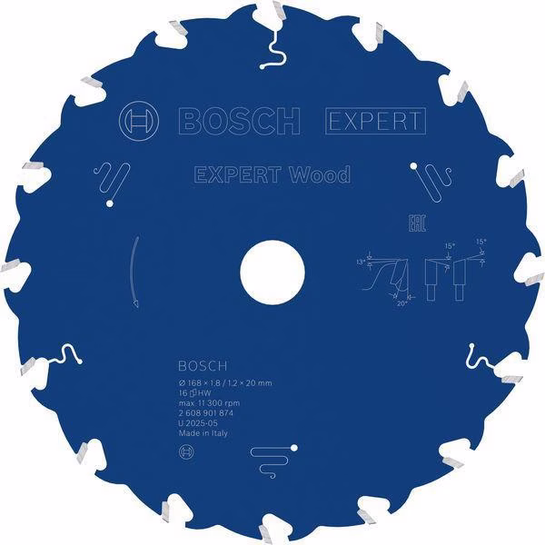 Kreissägeblatt EXPERT for Wood AD 168mm WZ Bohr.20mm Schnitt-B.1,8mm