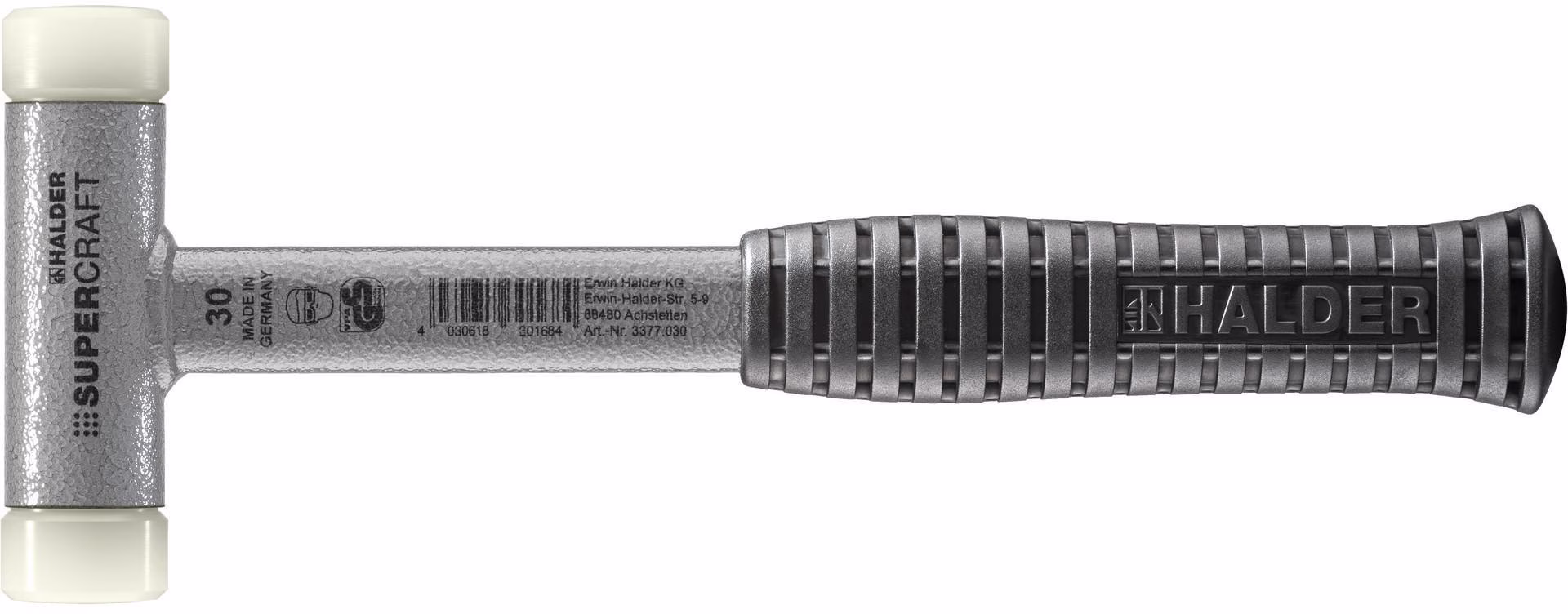 Schonhammer SUPERCRAFT L.290mm Kopf-D.30mm rückschlagfrei hart Nyl. weiß