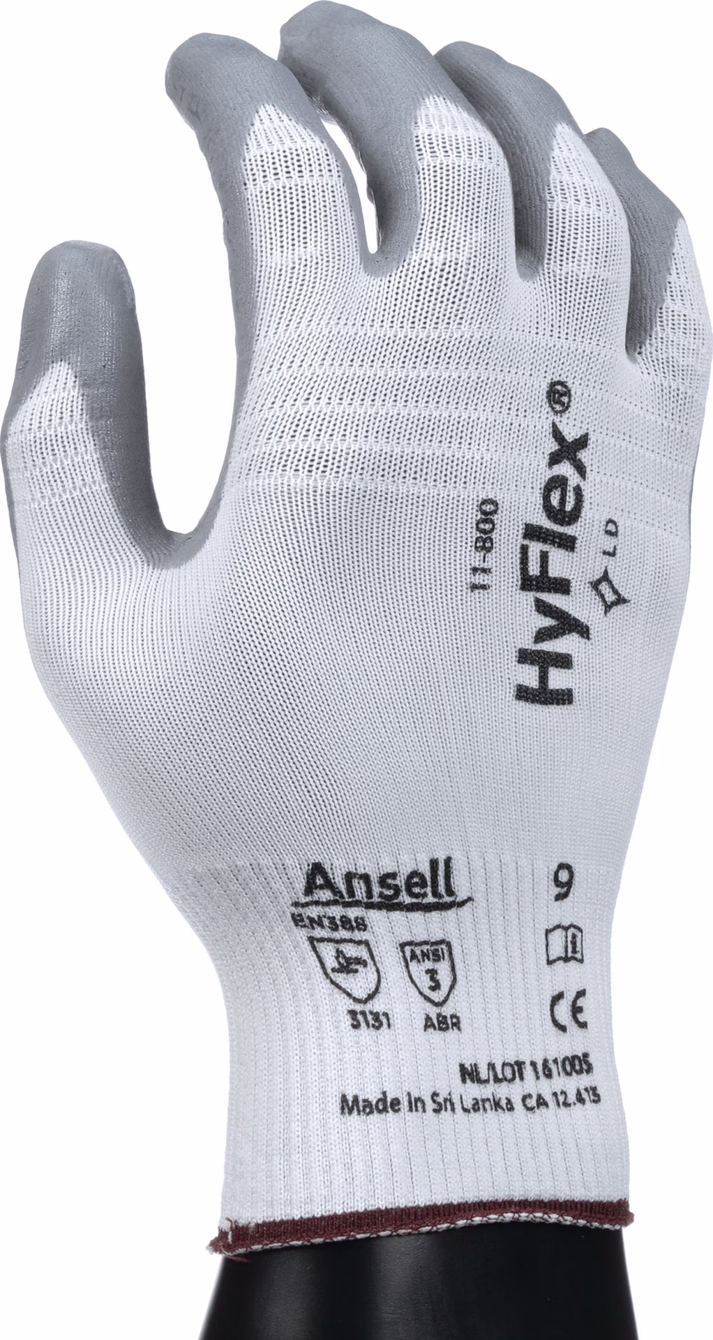 Handschuhe HyFlex 11-800 weiß/grau EN 388 PSA II Nyl.m.Nitrilschaum