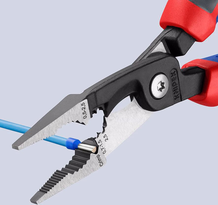 Elektroinstallationszange L.200mm pol.Comfort-Griff o.Öffnungsf
