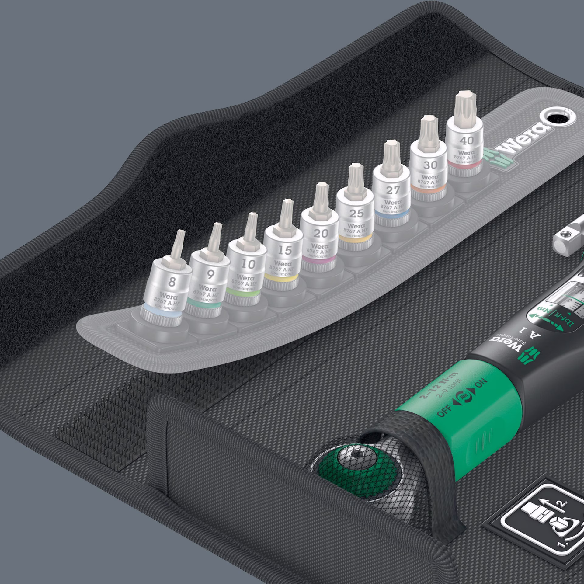 Drehmomentschlüsselset Safe-Torque 10-tlg.2-12 Nm 1/4 Zoll 4KT