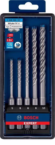 Hammerbohrersatz Expert plus 7X 5-tlg.SDS Plus Ku.-Kass.m.Euroloch