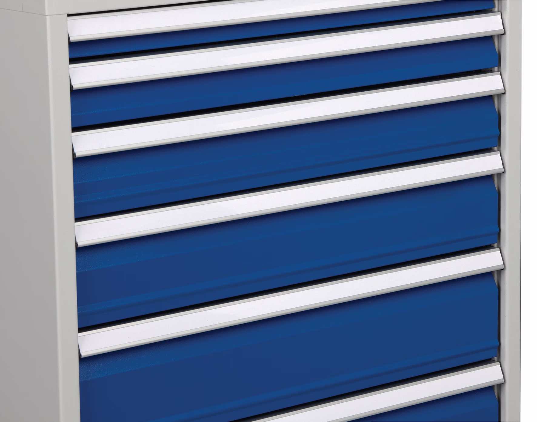 Schubladenschrank H1019xB705xT736mm lichtgrau/signalblau 6 Schubl.Voll.Bedrunka