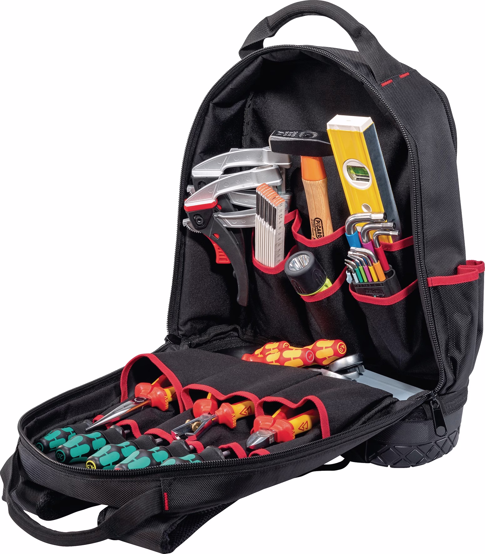 Werkzeugrucksack B360xT170xH440mm Nyl.schwarz/rot