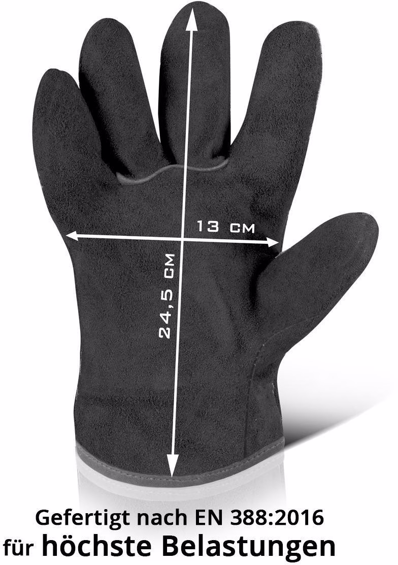 Schweißerhandschuhe Gr.XL Schwarz EN 388:2016 PSA II