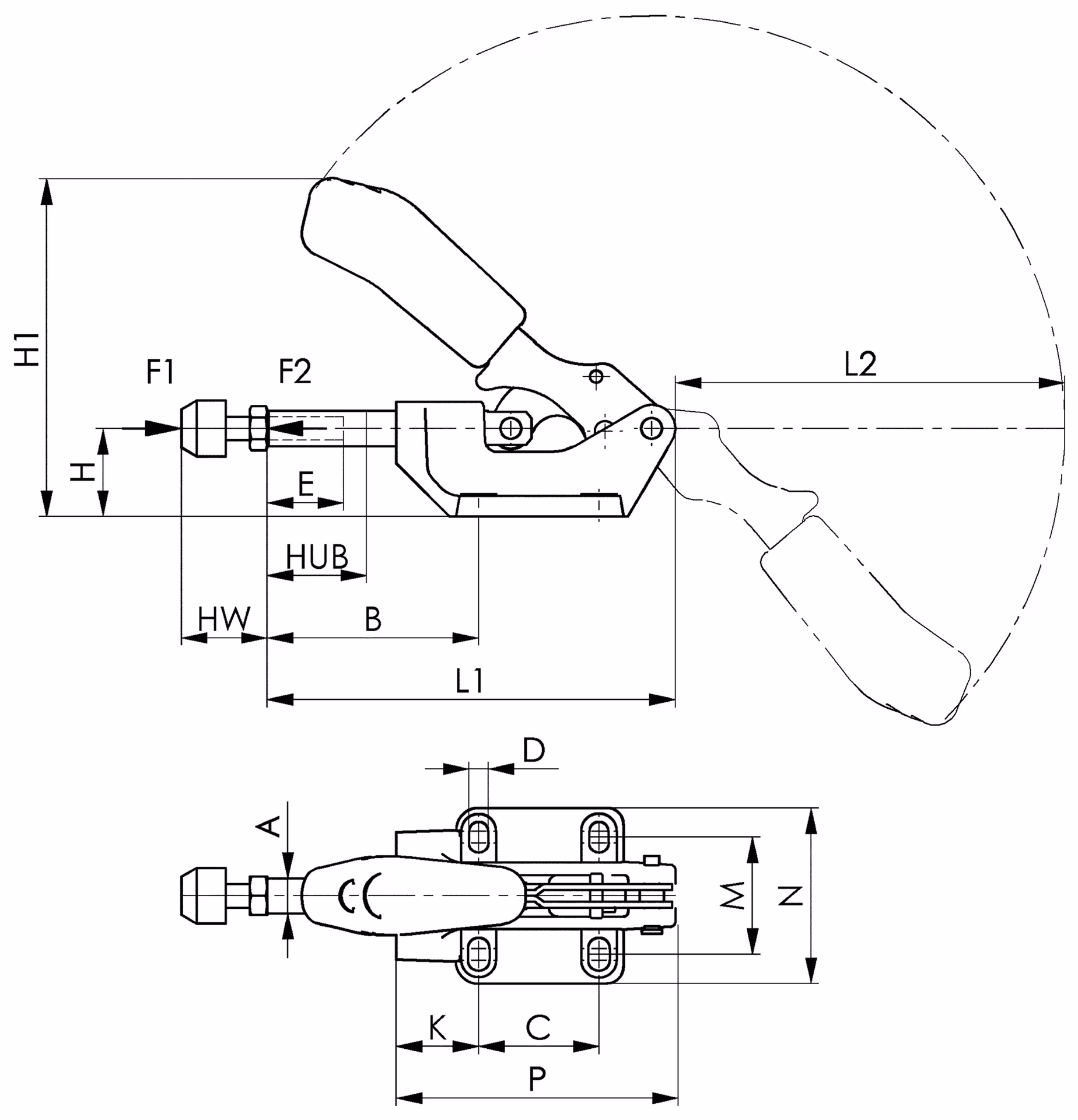 Schubstangenspanner Nr.6842 Gr.3 schwer,Druck-/Zugspanner