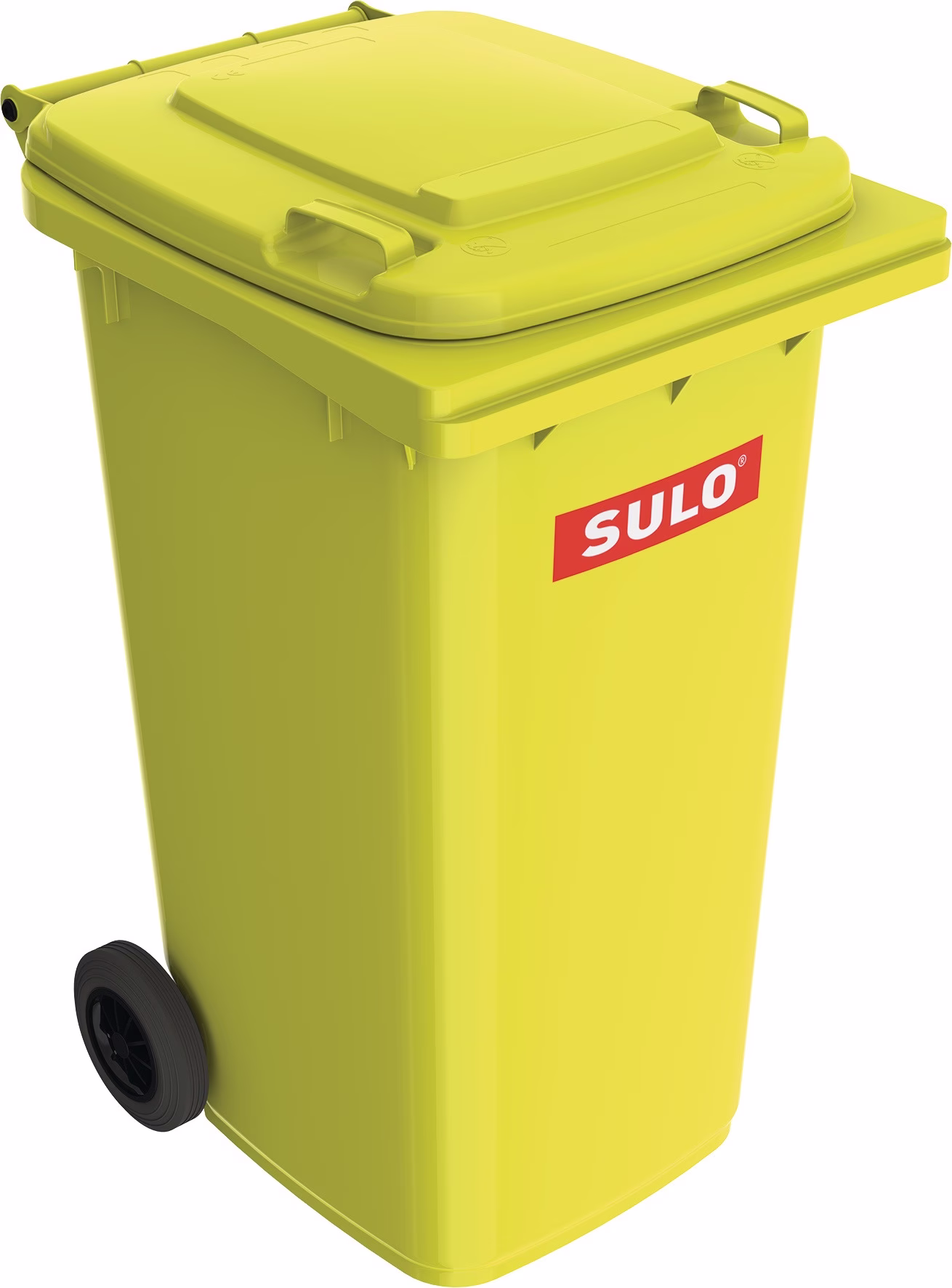 Müllgroßbehälter 240l HDPE gelb fahrbar,n.EN 840