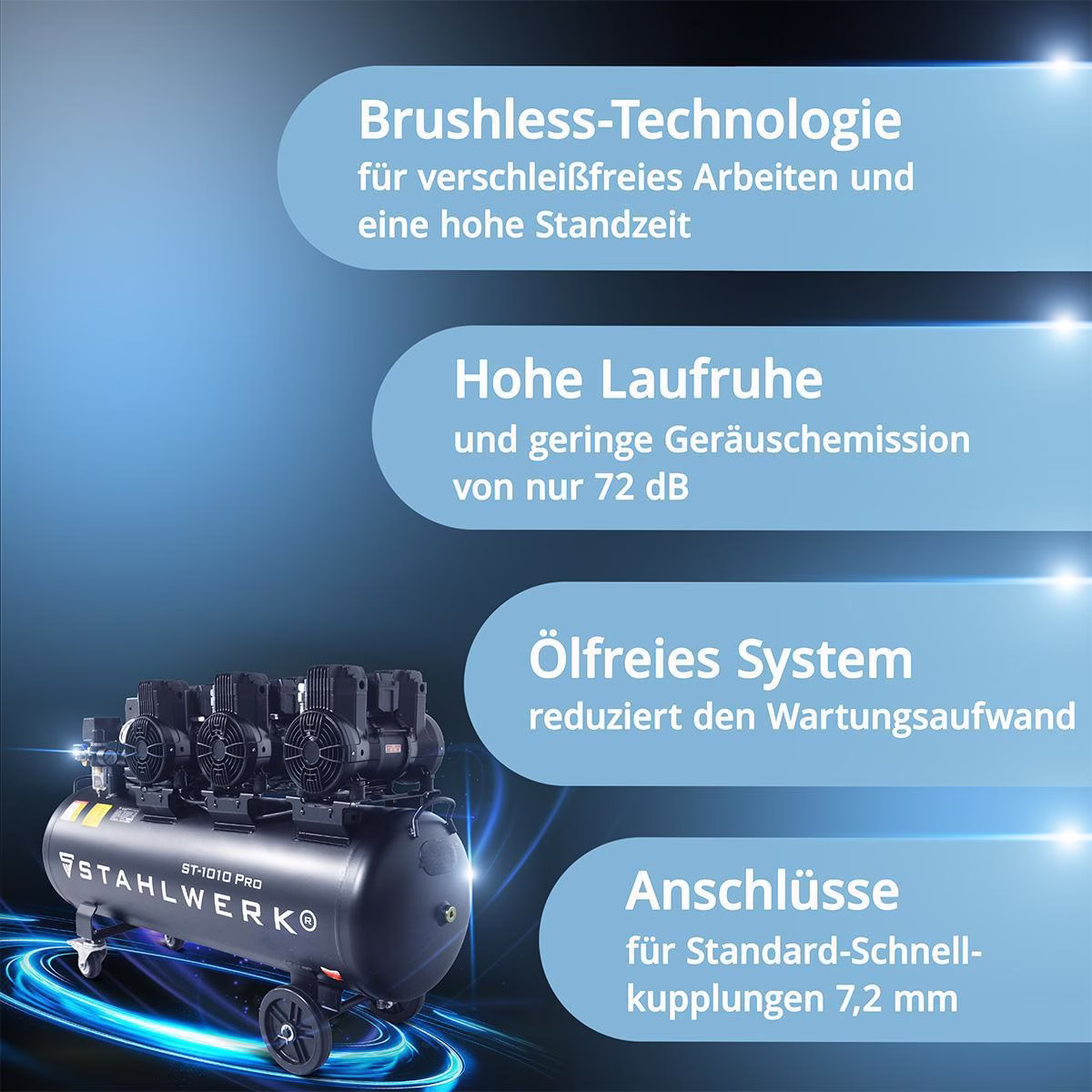Kompressor ST-1010 Pro 750l/min 10bar 120l