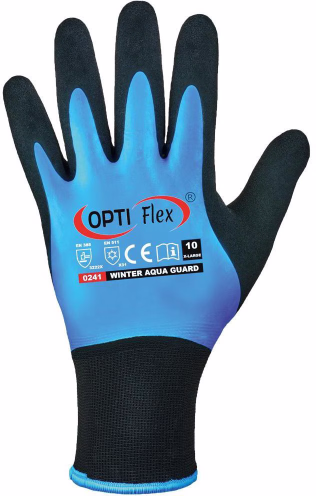 Handschuhe Winter Aqua Guard Gr.8 schwarz/blau EN 388,EN 511 PSA II