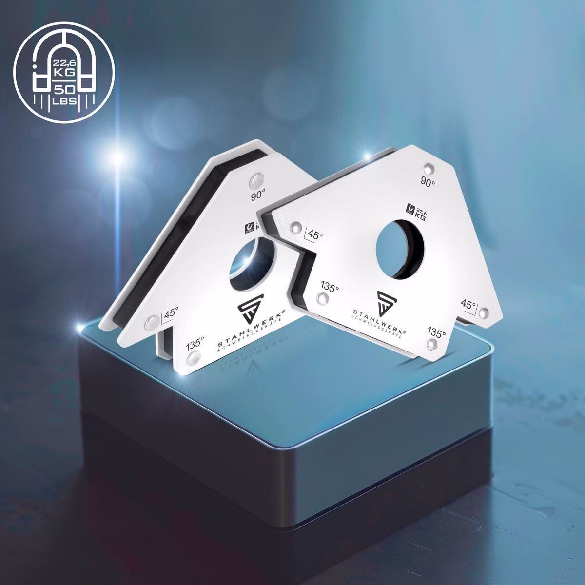 Magnet-Schweißwinkel 50 lbs/22,6kg daN 45Grad,90Grad u.135Grad