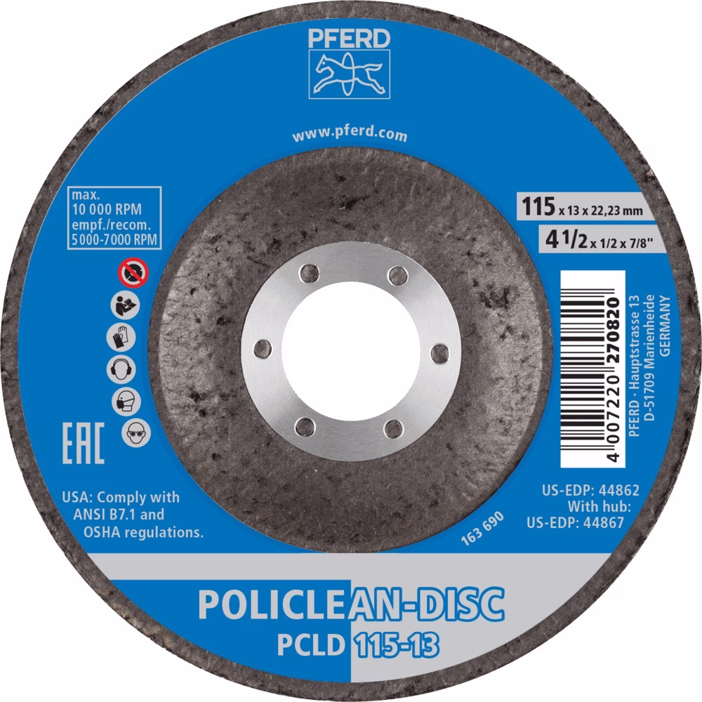 Grobreinigungsscheibe POLICLEAN Ø115x13mm Bohr.22,23mm PFERD