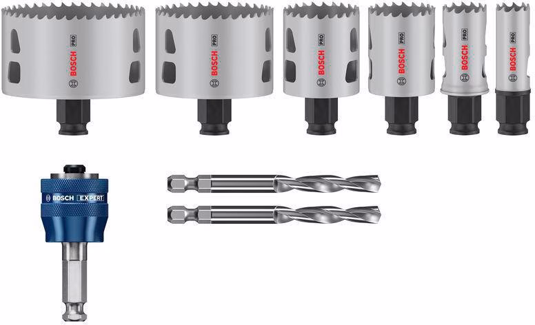 Lochsägen-Set PRO Multi Material PC Plus 9-tlg.19,25,38,44,68,83mm Schnitt-T44mm