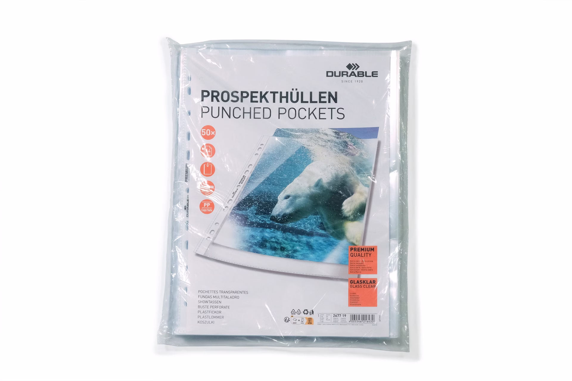 Prospekthülle PREMIUM B235xH15mm glasklar f.Format A4
