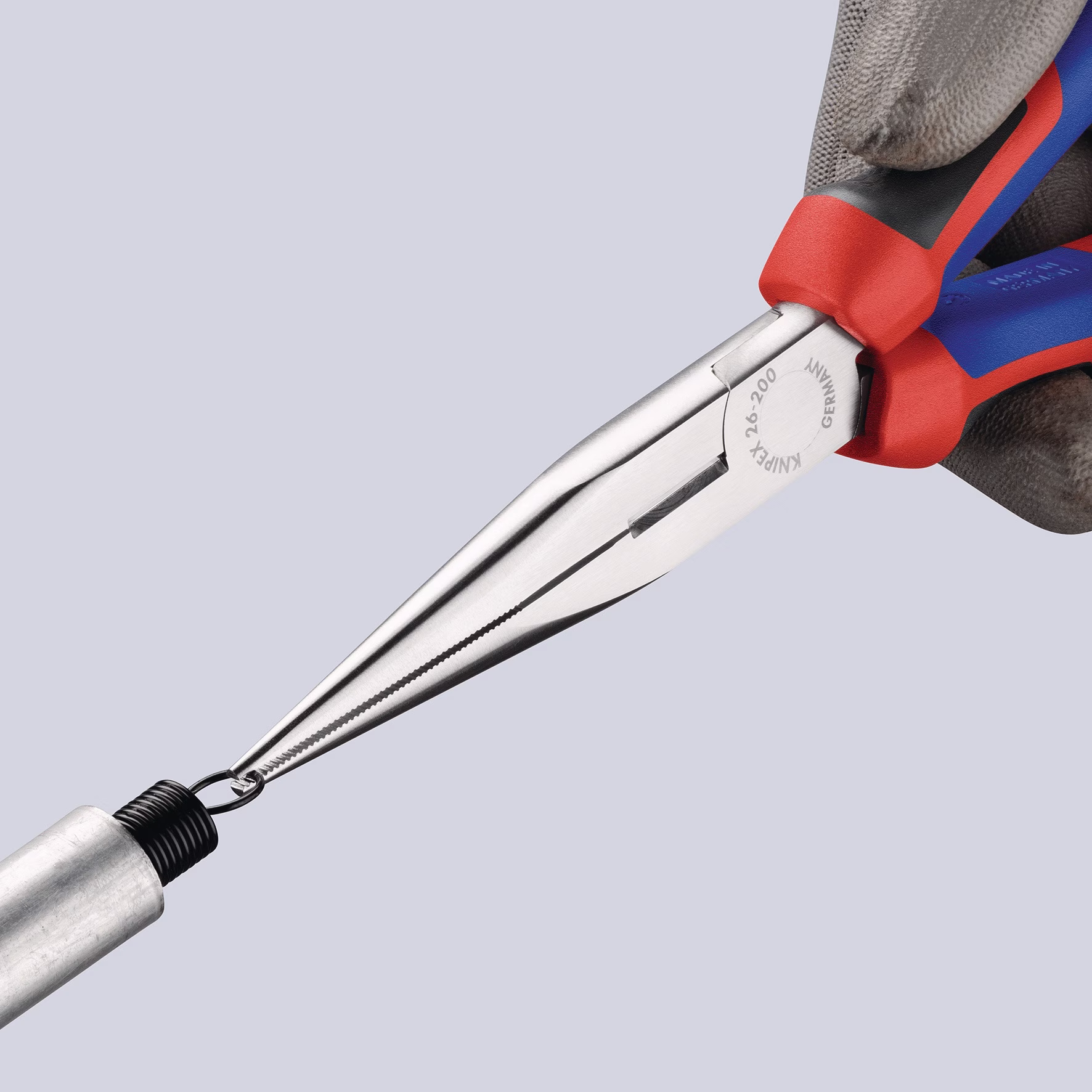 Flachrundzange L.200mm verchr.ger.Comfort-Griff