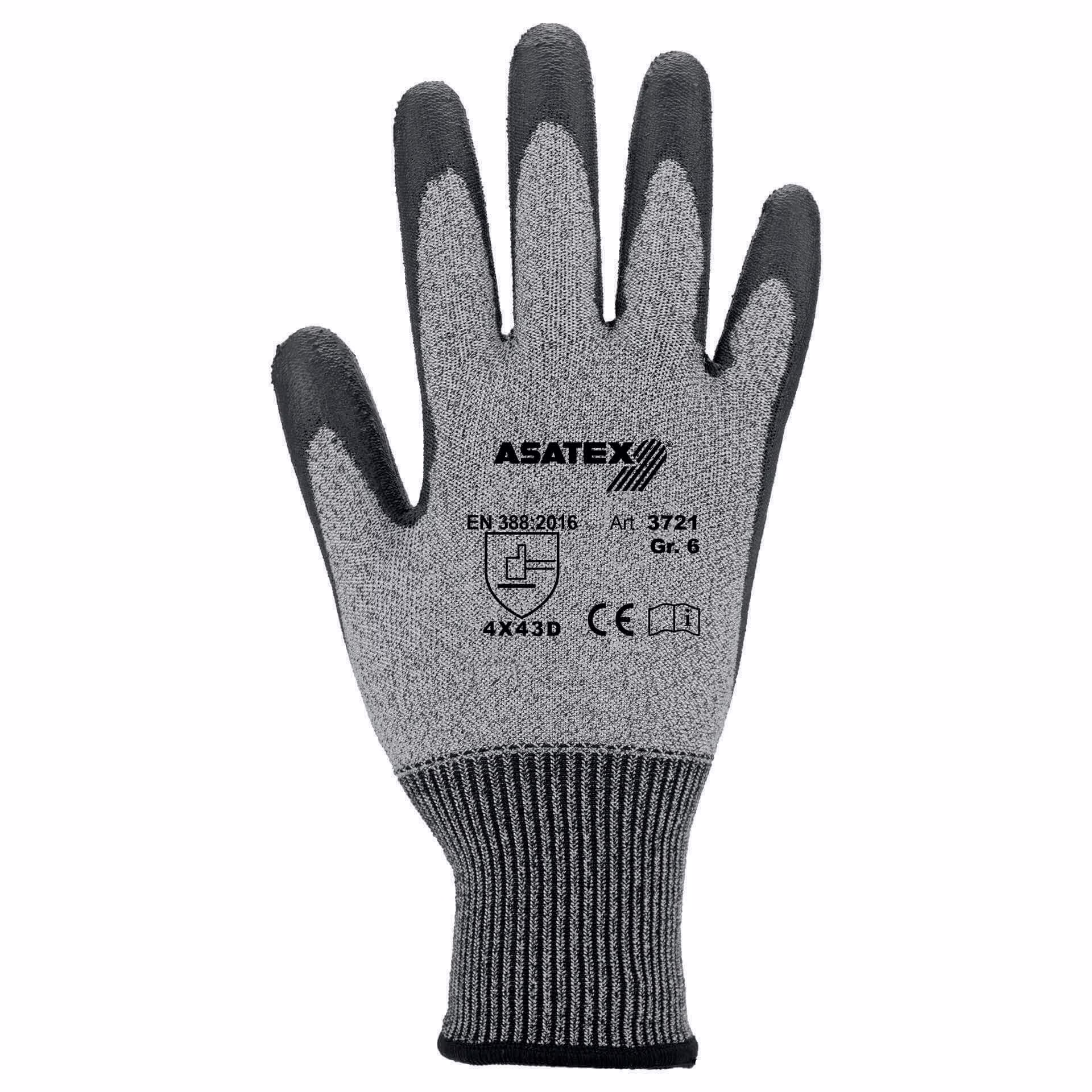 Schnittschutzhandschuhe graumeliert/schwarz EN 388 PSA II 10PA