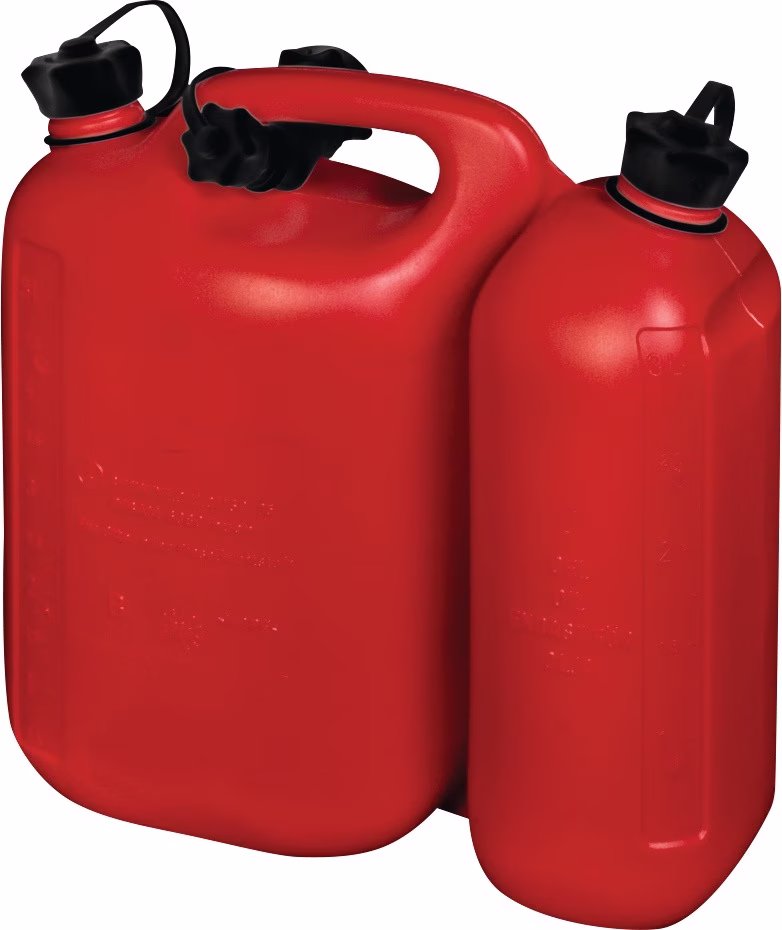 Kraftstoffdoppelkanister PROFI 5,5+3l rot HDPE L316xB145xH312mm