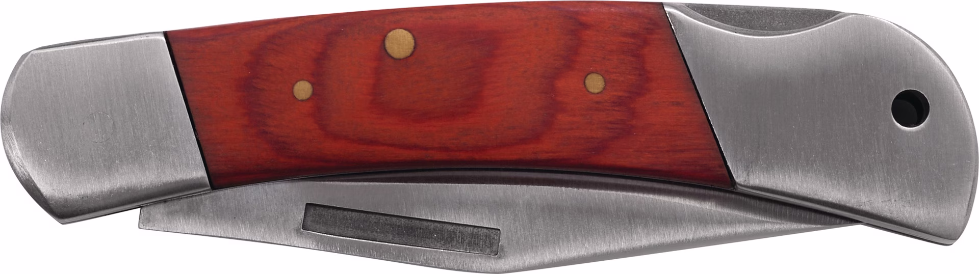 Industrietaschenmesser Gesamt-L.100mm Klingen-L.80mm Redwood-Griff