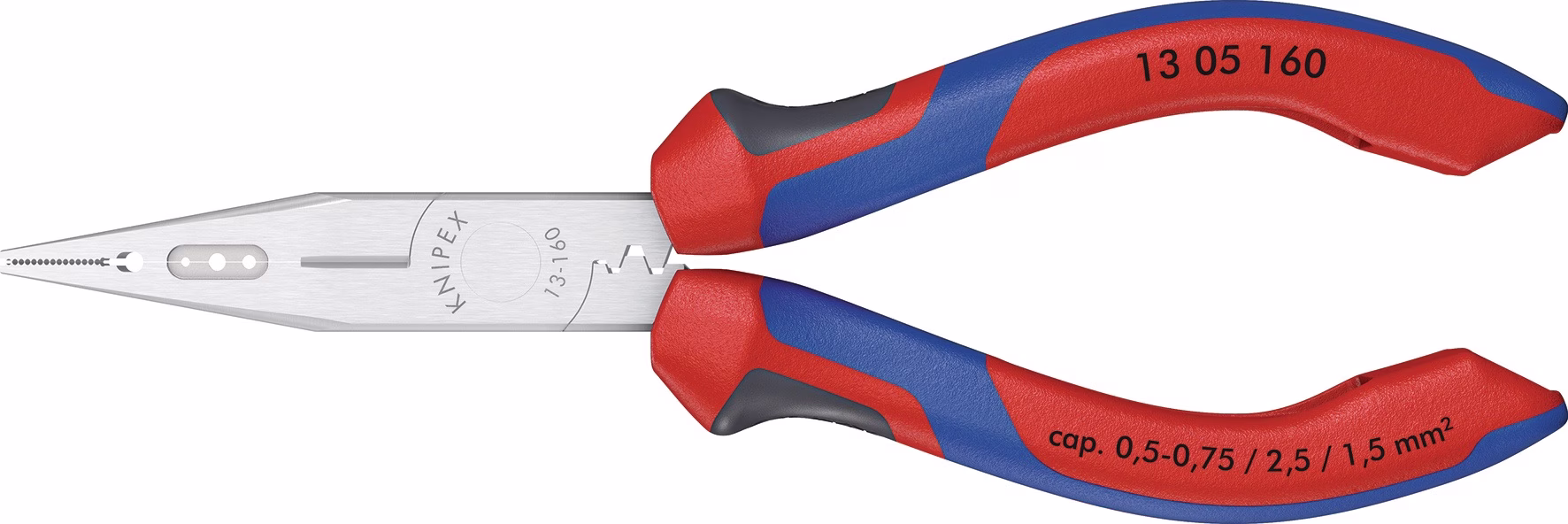 Verdrahtungszange L.160mm 0,5-0,75/1,5/2,5mm² verchr.Comfort-Griff