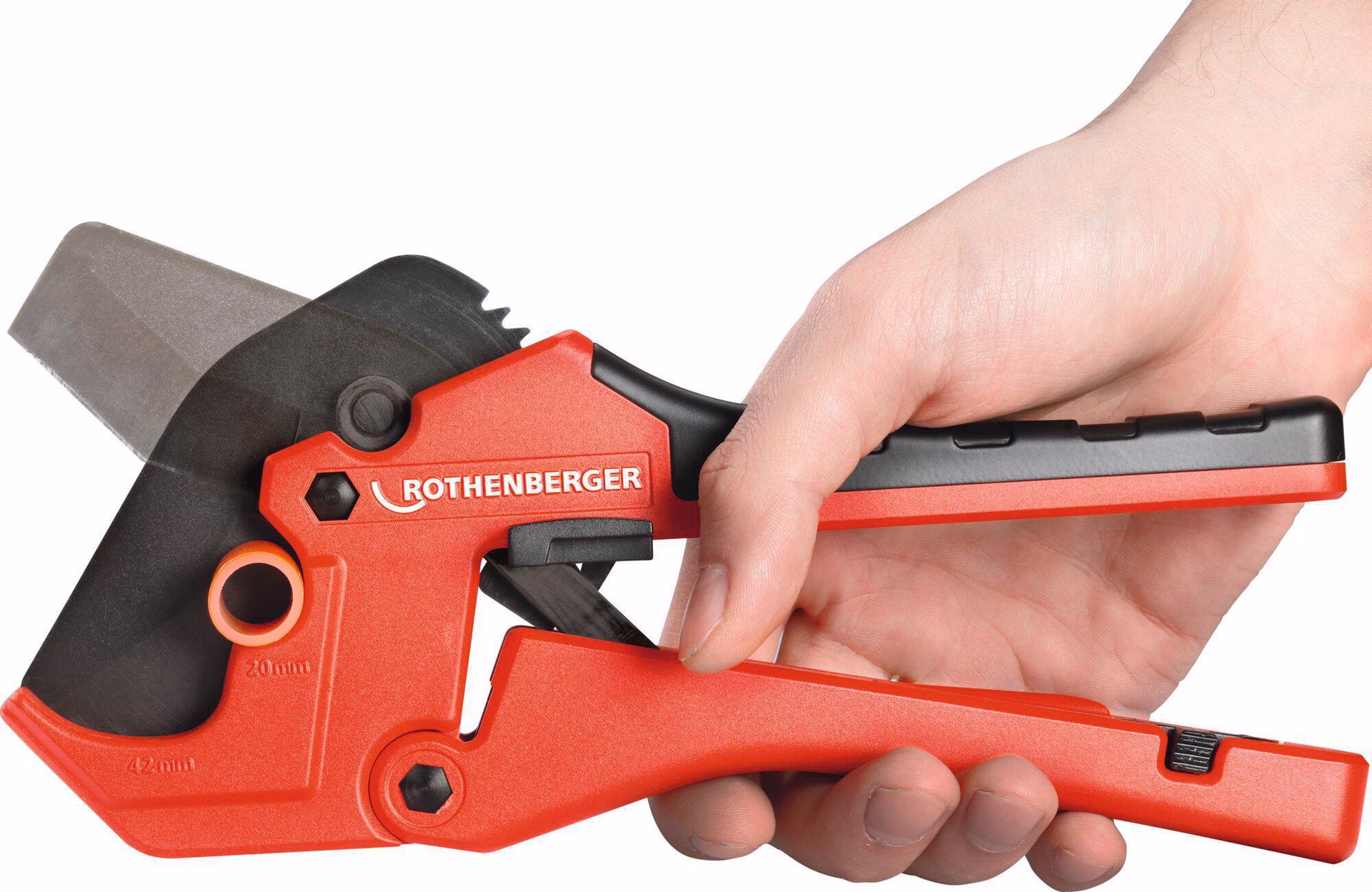 Kunststoffschere ROCUT® 42 TWIN CUT 0-42mm PE/MSR/PEX/PB/PVC/PPR