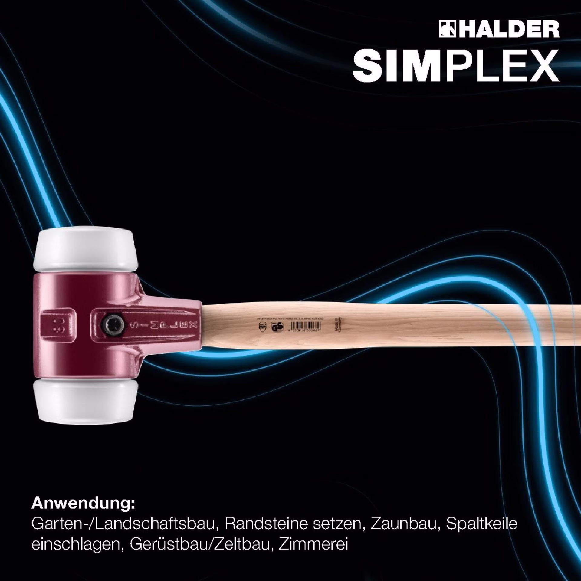 Vorschlaghammer SIMPLEX Kopf-D.80mm L.800mm mittelh.Superplastik weiß