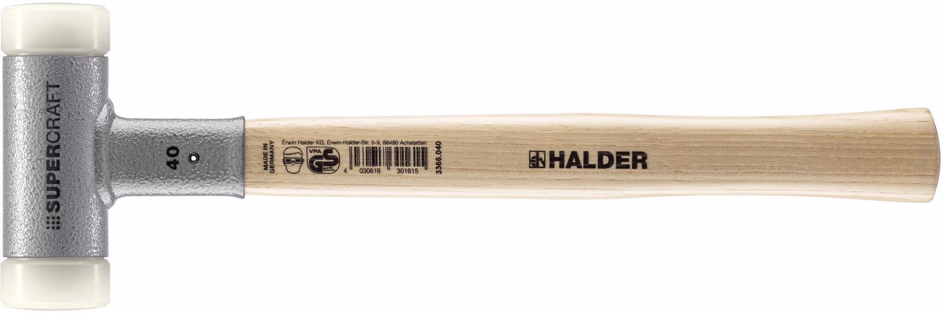 Schonhammer SUPERCRAFT L.360mm Kopf-D.40mm Hickory rückschlagfrei