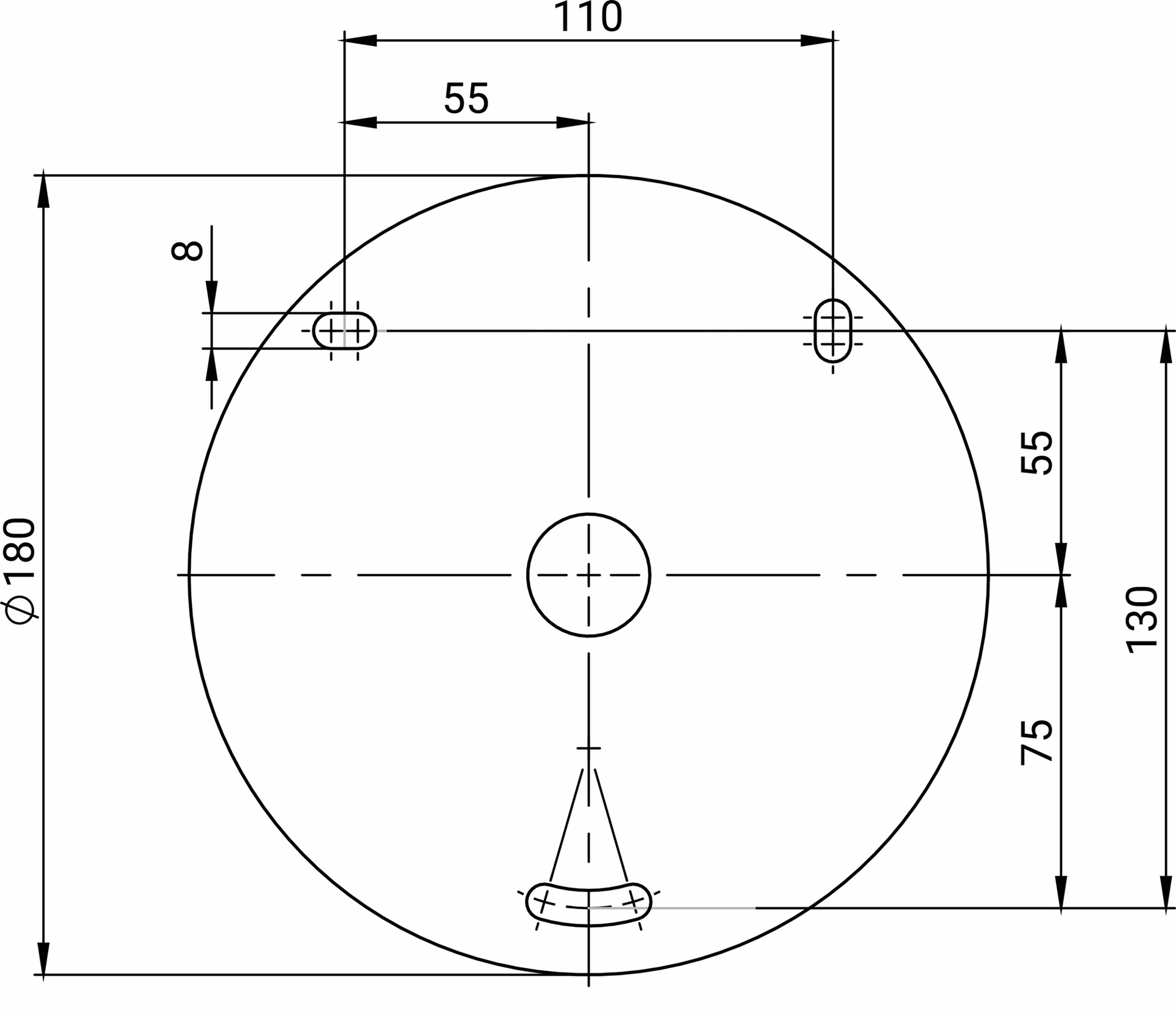Wandschlauchhalter TURBO B.427mm T.215mm o.Schlauch/Armaturen