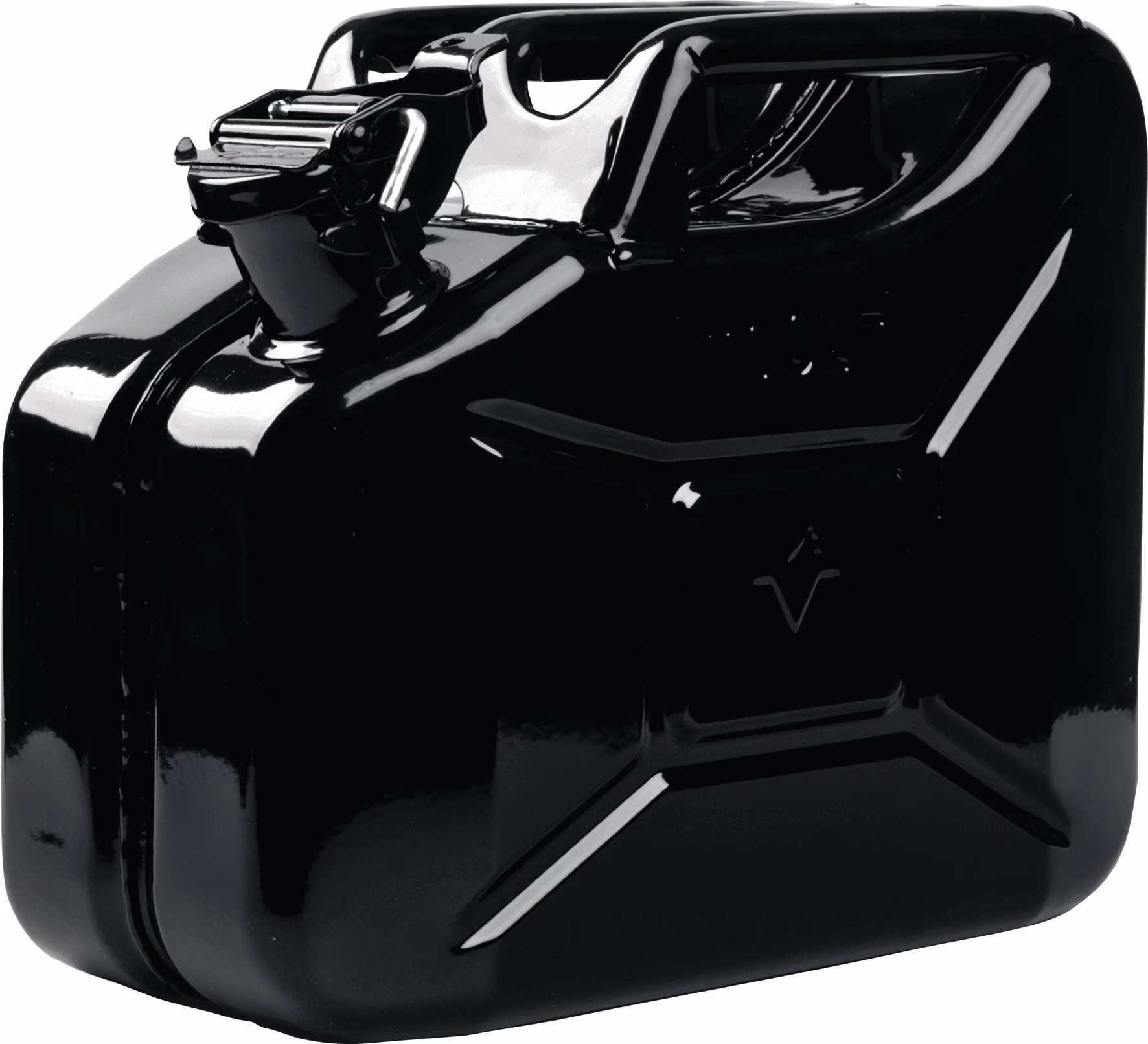 Kraftstoffkanister 10l Schwarz RAL 9005 Stahlbl.0,9mm L345xB165xH275mm