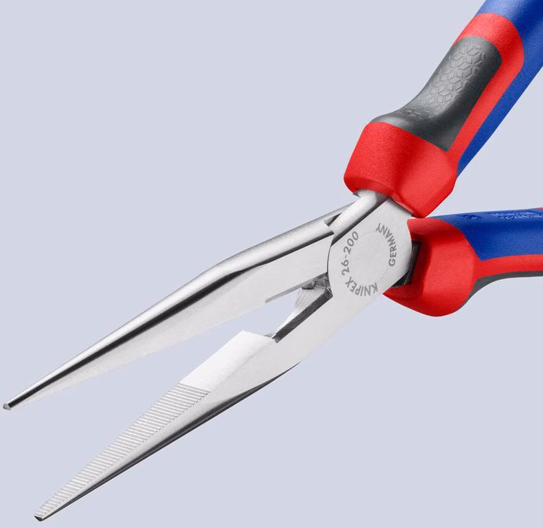 Flachrundzange L.200mm verchr.ger.Comfort-Griff