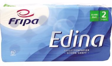Toilettenpapier Edina 1010809 2lg. 400Bl. Zellstoff 8 St./Pack.