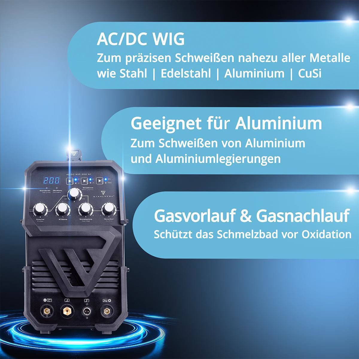 TIG-Schweißanlage AC/DC WIG 200 ST m.Zub.10-200 A gasg