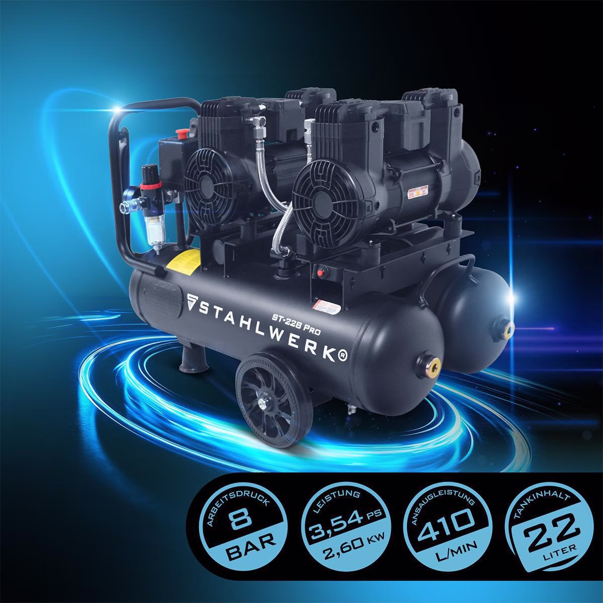 Kompressor ST-228 Pro 410l/min 8bar 22l