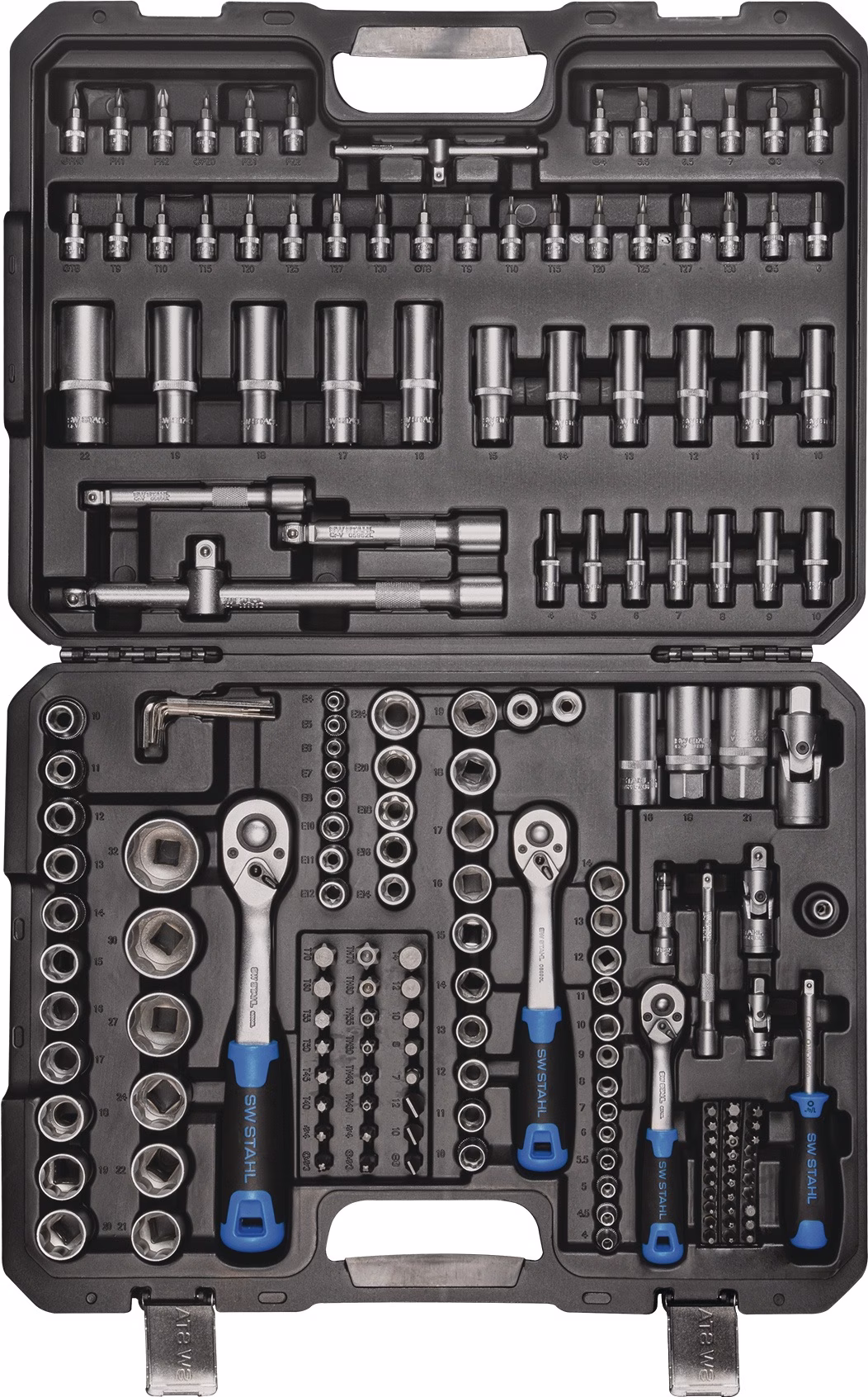 Steckschlüssel-Satz 184-tlg.1/4+3/8+1/2 Zoll SW 4-32mm
