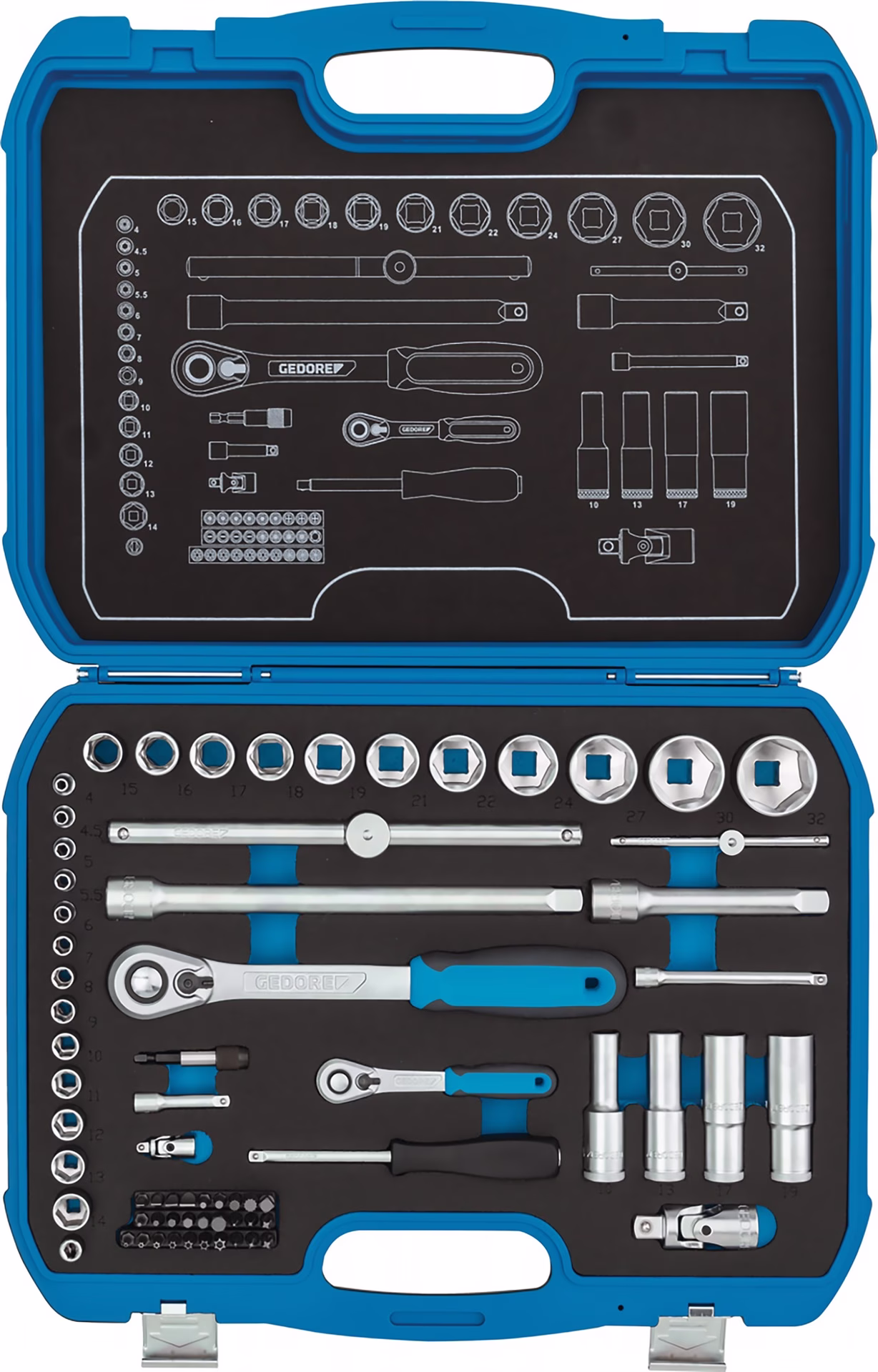 Steckschlüsselsatz 19 BMC 20 69-tlg.1/4+1/2 Zoll SW 4-32mm Z.60/40 6KT