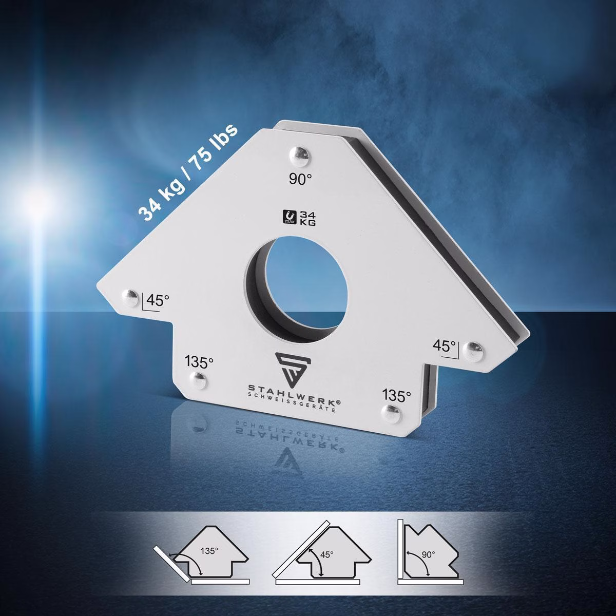 Magnet-Schweißwinkel 75 lbs/34kg daN 45Grad,90Grad u.135Grad