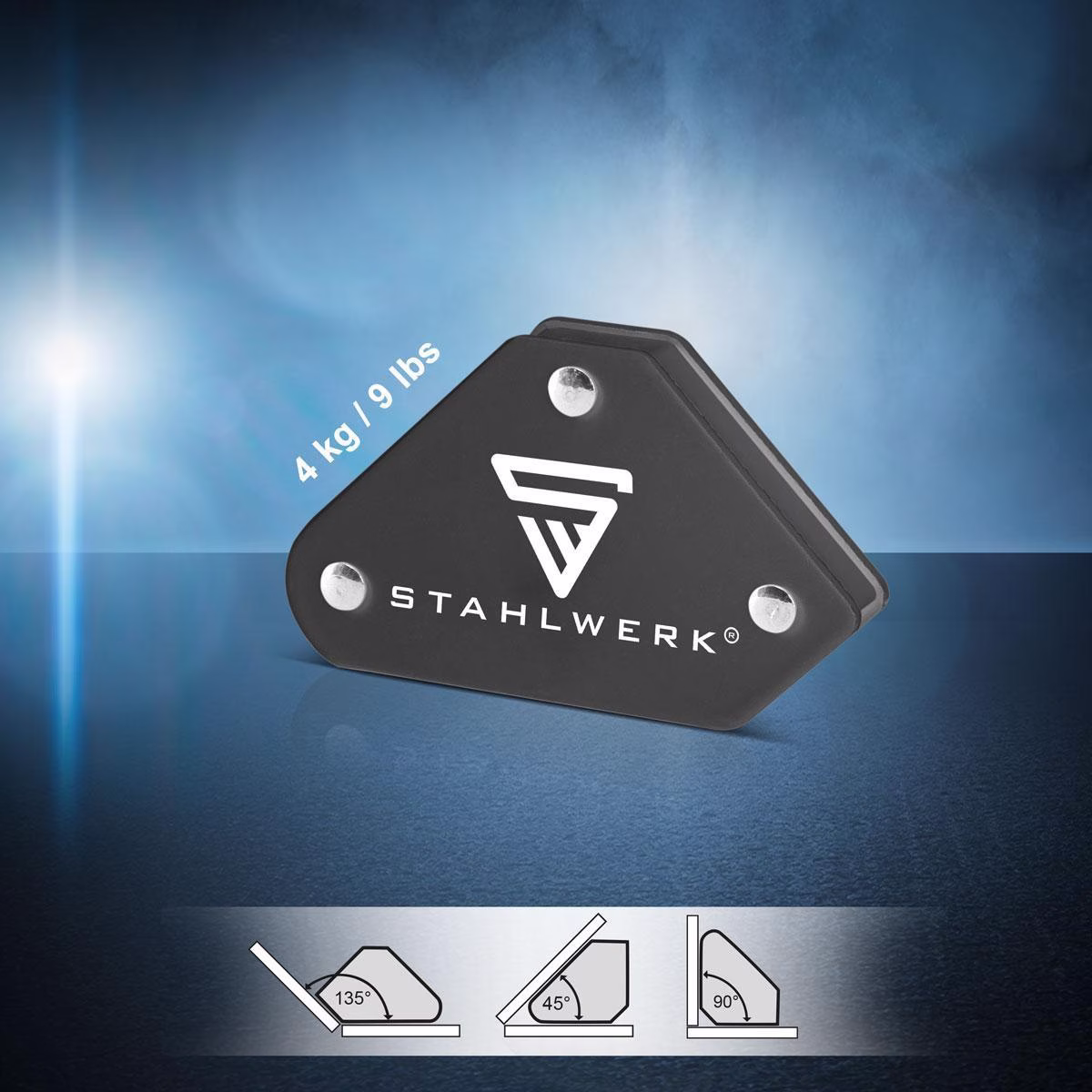 Magnet-Schweißwinkel 4kg / 9 lbs daN 45Grad,90Grad u.135Grad