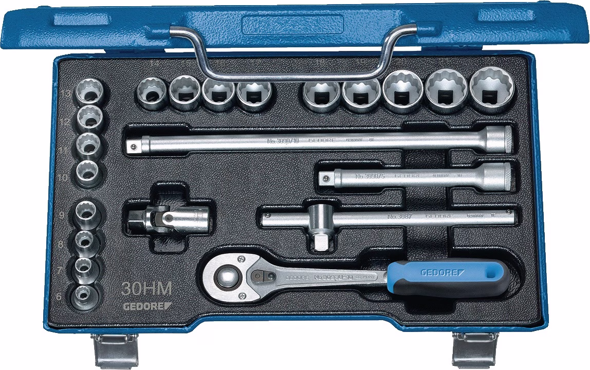 Steckschlüsselsatz 30 HMU-10 22-tlg.3/8 Zoll SW 6-22mm Z.32 6KT