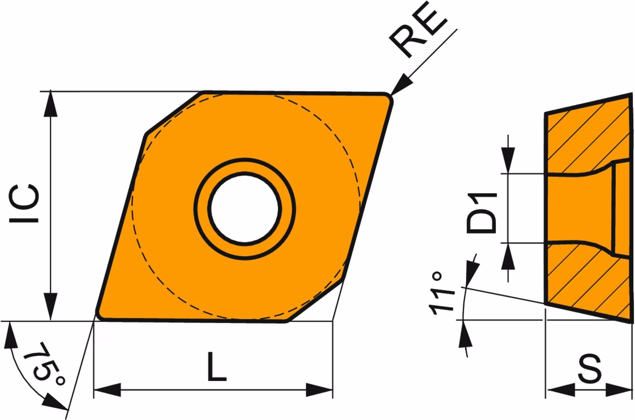 Drehwendeschneidplatte ISO EPGX 050202FL-JZ:TT010 Bohrungs-D. 2,5mm Farbe Grau