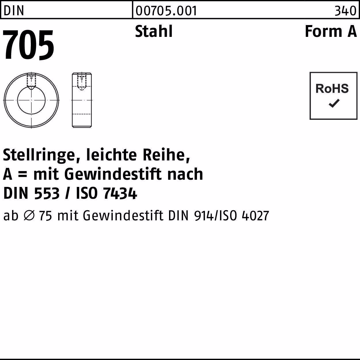 Stellring DIN 705 leichte Reihe