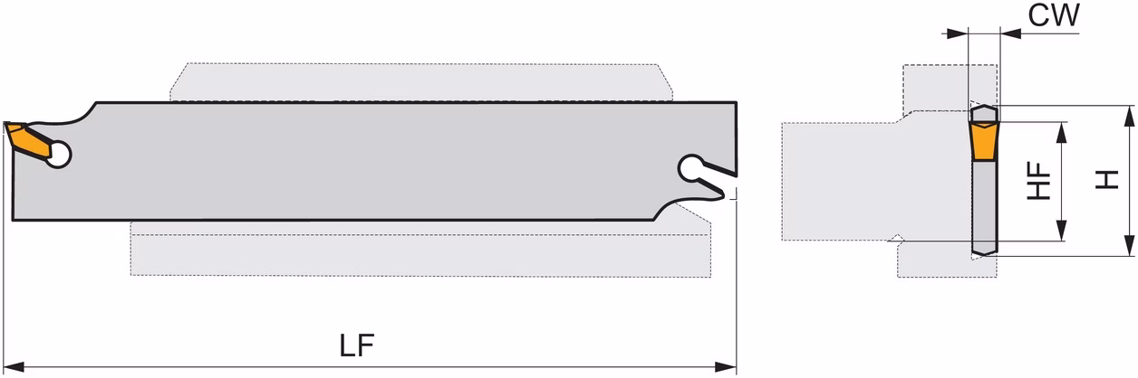 Doppelseitiges Schwert ISO XLCFN 2602 J 3.00 Einstechtiefe 37,5mm