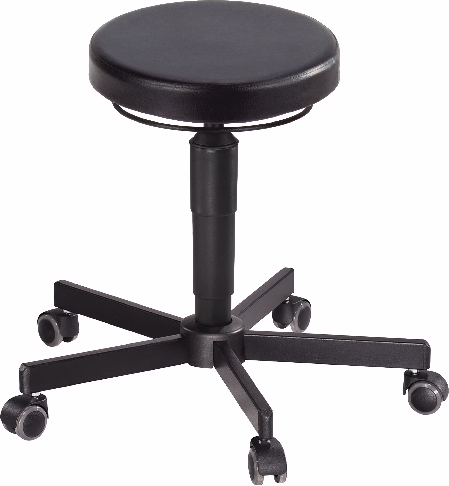 Drehhocker m.Rl.PU-Schaum schwarz Sitz-H.410-540mm Hocker