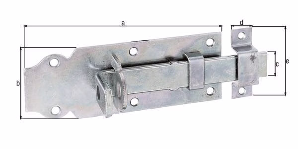 Schlossriegel L.140mm B.52mm ger.STA galv.verz.d.pass.Ausschub 41mm