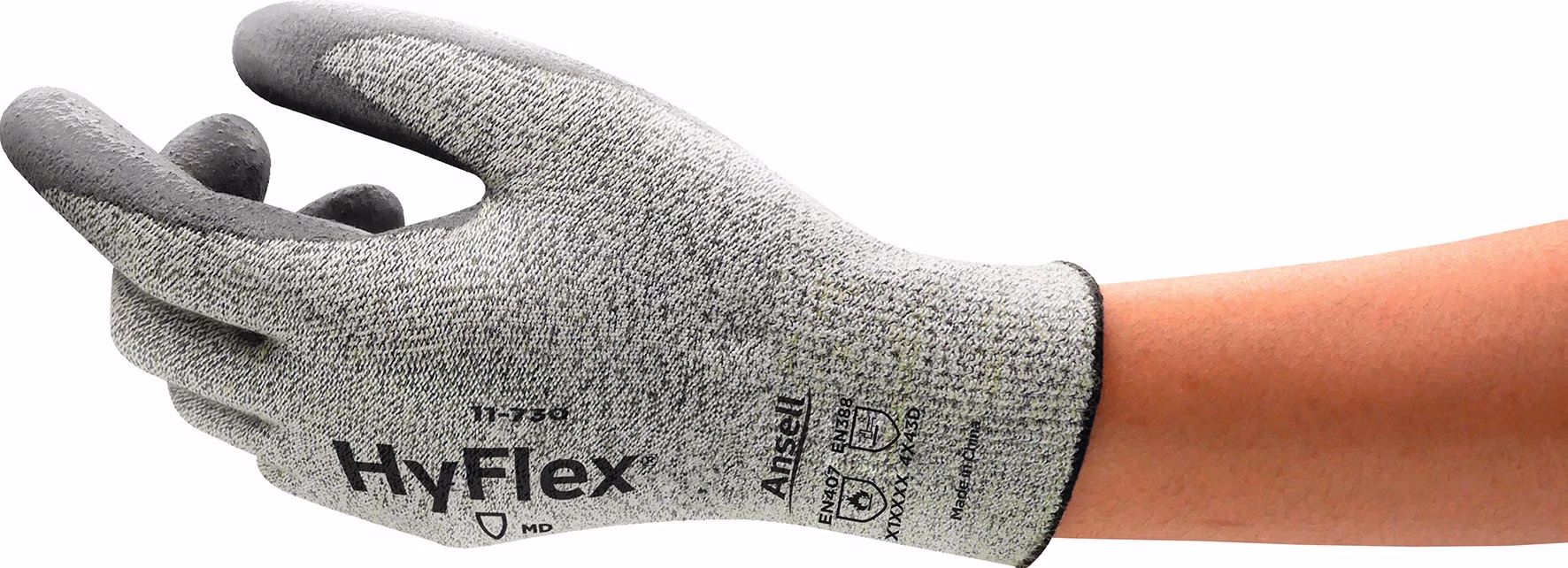 Schnittschutzhandschuhe HyFlex® 11-730 grau EN 388 PSA II 12PA