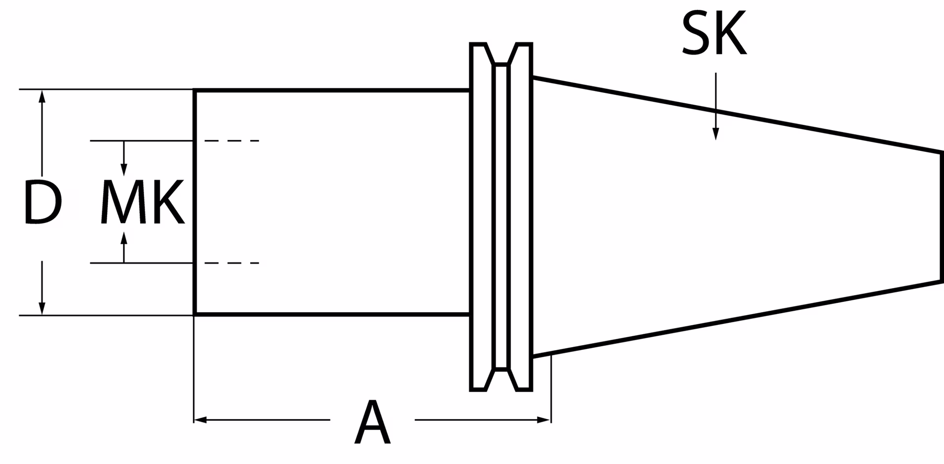 Kegelhülse DIN 69871AD MK2 SK40 A.-L.50mm