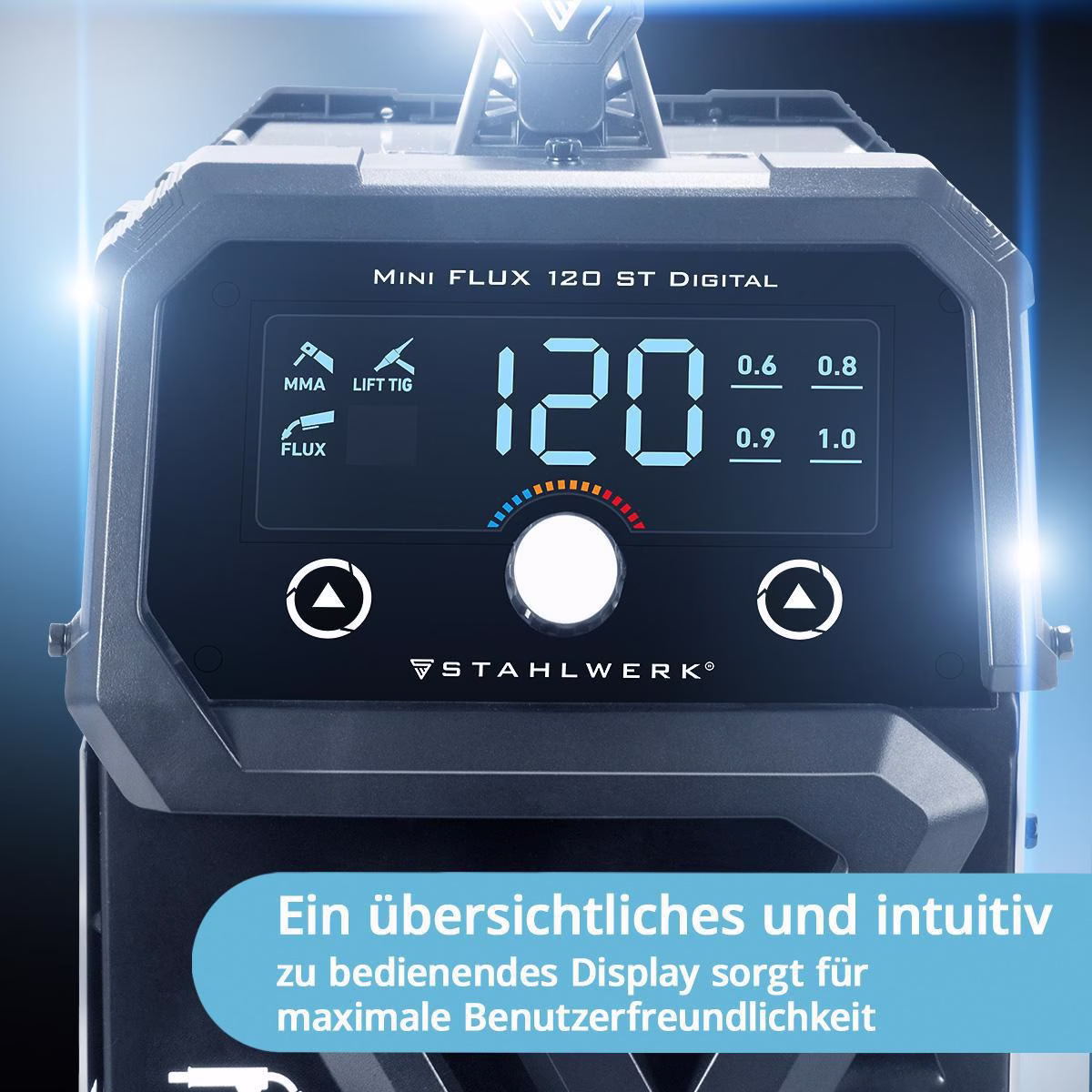 Fülldrahtschweißgerät Mini FLUX 120 ST Digital m.Zub.20-120 A gasg